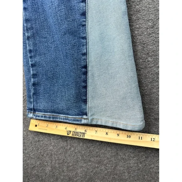Judy Blue Inseam Panel Two Tone Flare Wide Leg Jeans High Rise Size 9/29 JB88524 - Picture 10 of 15